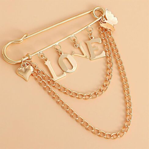 Crystal Love Brooches for Women Dainty Fashion Multicolor Love Rhinestone Brooch Pin Wedding Party Valentines Clothes Accessories Jewelry in Saudi Arabia
