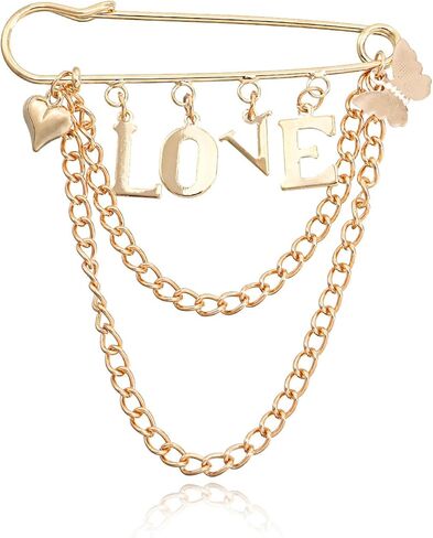 Crystal Love Brooches for Women Dainty Fashion Multicolor Love Rhinestone Brooch Pin Wedding Party Valentines Clothes Accessories Jewelry in Kuwait