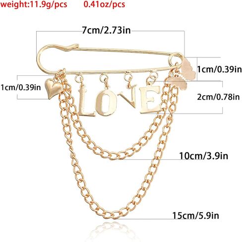 Crystal Love Brooches for Women Dainty Fashion Multicolor Love Rhinestone Brooch Pin Wedding Party Valentines Clothes Accessories Jewelry in Saudi Arabia