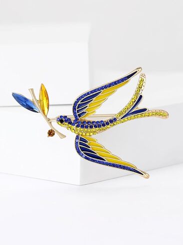 بروش حمامة السلام المألوف للنساء الأوكرانية القمح الأذن بروش فستان بدلة دبوس الملحقات in Kuwait