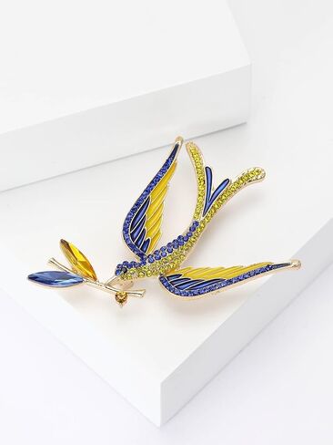 بروش حمامة السلام المألوف للنساء الأوكرانية القمح الأذن بروش فستان بدلة دبوس الملحقات in Kuwait