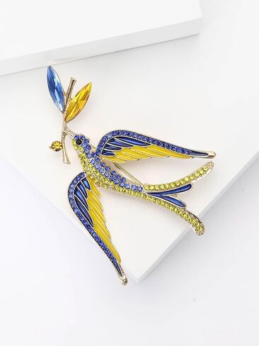 بروش حمامة السلام المألوف للنساء الأوكرانية القمح الأذن بروش فستان بدلة دبوس الملحقات in Kuwait