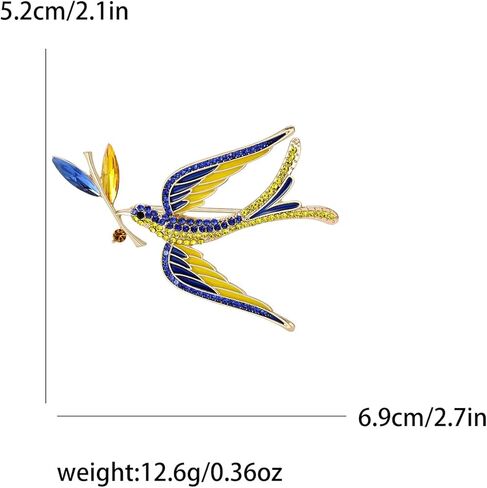 بروش حمامة السلام المألوف للنساء الأوكرانية القمح الأذن بروش فستان بدلة دبوس الملحقات in Kuwait