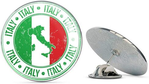 إيطاليا العلم جولة معدنية 0.75 "طية صدر السترة دبوس قبعة قميص دبوس التعادل تك Pinback in Kuwait