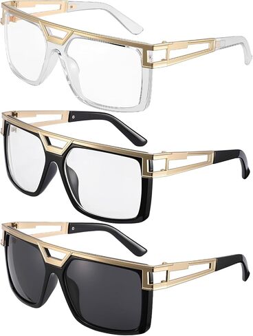 JATEBI Retro Sunglasses for Women Men, 80s 90s Trendy Classic Square Sunglasses for Rapper DJ Hip Hop Daily in Kuwait