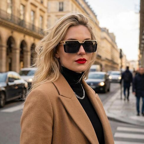 JATEBI Retro Sunglasses for Women Men, 80s 90s Trendy Classic Square Sunglasses for Rapper DJ Hip Hop Daily in Kuwait