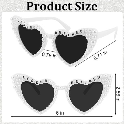 نظارات شمسية من The Legend Has Retired وشاح وقلب للنساء، ديكورات حفلات التقاعد، هدايا التقاعد للنساء، مستلزمات الحفلات in Kuwait