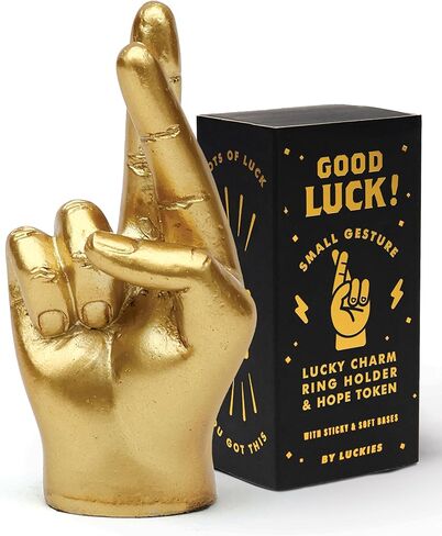 Luckies - Gold Ornaments for Desk Decor, Mini Ring Holder, Rock N Roll Desk Accessories for Men Or Bedroom Accessories Gifts Him, Office Gifts, Table Decorations in Saudi Arabia