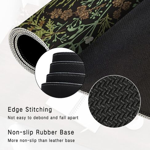Dark Green Plant Large Mouse Pad 31.5x15.7inch, Cottagecore Fern Leaves Botanical Large Extended Computer Desk Mat Mousepad for Keyboard and Mouse, Green Desk Accessories in Saudi Arabia