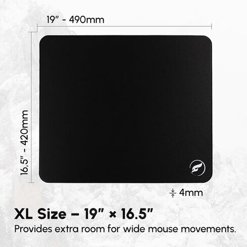 لوحة ماوس ألعاب Odin Andromeda Pro XL - قماش ناعم هجين، حواف مخيطة، قاعدة من البولي يوريثين فائقة الإمساك، 19 × 16.5 بوصة، أسود in Saudi Arabia