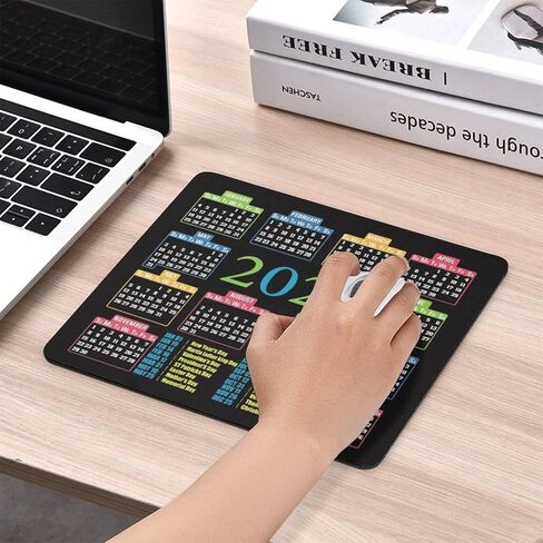 2026 Calendar Mouse Pad, Black Background with Monthly Layout, Large Desktop Gaming Mat with Colorful Month Headers (calendarC) in Saudi Arabia