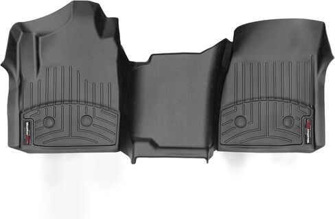 WeatherTech Custom Fit FloorLiners for GMC Sierra 2500HD / 3500HD, Sierra 2500HD / 3500HD, Silverado 2500HD/3500HD - 1st Row - Over The Hump (449531V), Black in Saudi Arabia