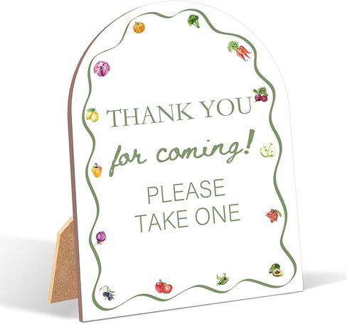 Locally Grown Cards and Gifts Sign for Baby Shower, 6x8 Inch Arch Wooden Sign with Stand, Farmers Market Baby Shower Table Sign, Gender Neutral Party Decoration - QW44 in Saudi Arabia