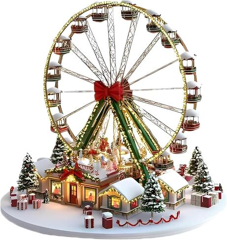 Christmas Ferris Wheel Acrylic Desktop Decoration, Suitable for Home Décor in Living Room or Office. Idea Gift Choice: Halloween, Christmas, Birthday, Anniversary, Valentine's Day, Celebrations in Saudi Arabia