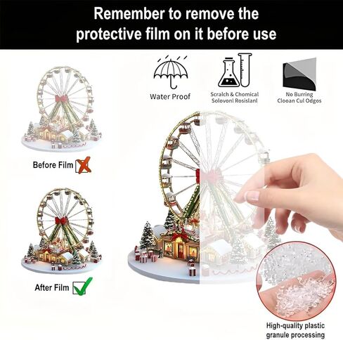 Christmas Ferris Wheel Acrylic Desktop Decoration, Suitable for Home Décor in Living Room or Office. Idea Gift Choice: Halloween, Christmas, Birthday, Anniversary, Valentine's Day, Celebrations in Saudi Arabia