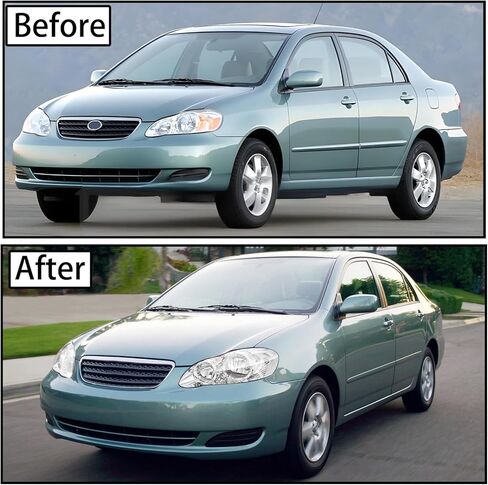 2PCS Headlight Assembly Set For 2003 2004 2005 2006 2007 2008 Toyota Corolla CE LE S Replacement Headlamps Driver and Passenger Side Chrome Housing Clear Reflector and Lens in Kuwait