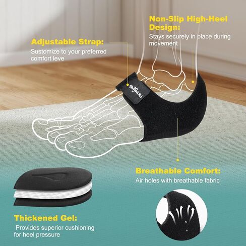 Gel Heel Cups for Pain Relief - Plantar Fasciitis & Achilles Tendonitis Support, Anti-Slip Heel Cushion Protectors for Shoes in Kuwait