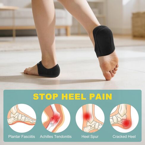 Gel Heel Cups for Pain Relief - Plantar Fasciitis & Achilles Tendonitis Support, Anti-Slip Heel Cushion Protectors for Shoes in Kuwait