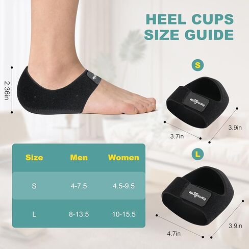 Gel Heel Cups for Pain Relief - Plantar Fasciitis & Achilles Tendonitis Support, Anti-Slip Heel Cushion Protectors for Shoes in Kuwait