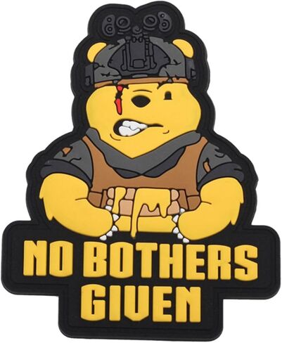 Tactical Bear PVC Patch, NO Bothers GIUEN Morale Badge, 3D Hook Fastener, 2.5 x 3.3 Inches in Kuwait