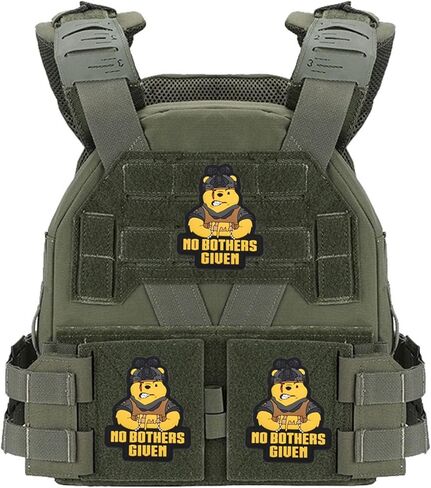 Tactical Bear PVC Patch, NO Bothers GIUEN Morale Badge, 3D Hook Fastener, 2.5 x 3.3 Inches in Kuwait