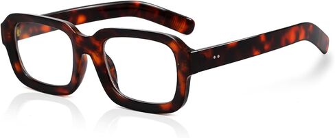 Retro Square Glasses for Women Men Thick Rectangle Blue Light Glasses Chunky Eyeglasses 90s Style in Kuwait