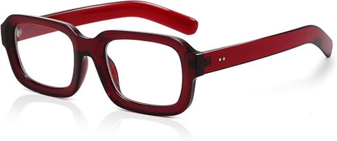 Retro Square Glasses for Women Men Thick Rectangle Blue Light Glasses Chunky Eyeglasses 90s Style in Kuwait