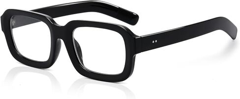 Retro Square Glasses for Women Men Thick Rectangle Blue Light Glasses Chunky Eyeglasses 90s Style in Kuwait