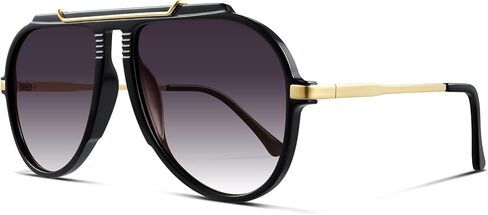 Oversized Aviator Sunglasses for Women Men Gold Metal Sun Glasses 70s Retro Shield Shades in Kuwait