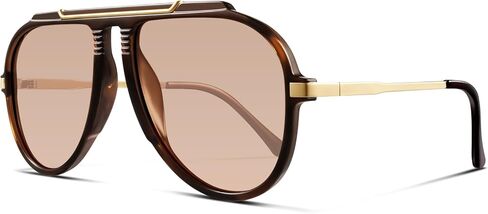 Oversized Aviator Sunglasses for Women Men Gold Metal Sun Glasses 70s Retro Shield Shades in Saudi Arabia