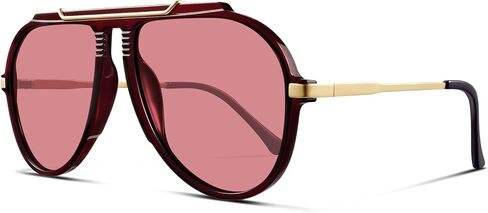 Oversized Aviator Sunglasses for Women Men Gold Metal Sun Glasses 70s Retro Shield Shades in Saudi Arabia