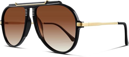 Oversized Aviator Sunglasses for Women Men Gold Metal Sun Glasses 70s Retro Shield Shades in Saudi Arabia