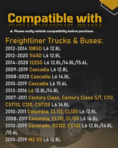 6 قطعة مجموعة فلتر زيت التشحيم متوافق مع شاحنات الشحن والحافلات الغربية ستار شاحنة 114SD 122SD كاسكاديا L6 2009 2010 2011 2012 2013 2014 2015 2016 2017 2018 2019 2020 A4731800909 in Kuwait