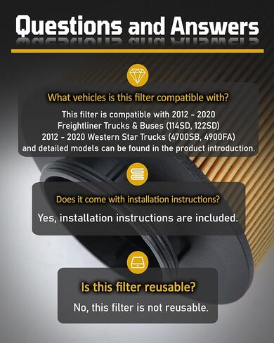 6 قطعة مجموعة فلتر زيت التشحيم متوافق مع شاحنات الشحن والحافلات الغربية ستار شاحنة 114SD 122SD كاسكاديا L6 2009 2010 2011 2012 2013 2014 2015 2016 2017 2018 2019 2020 A4731800909 in Kuwait