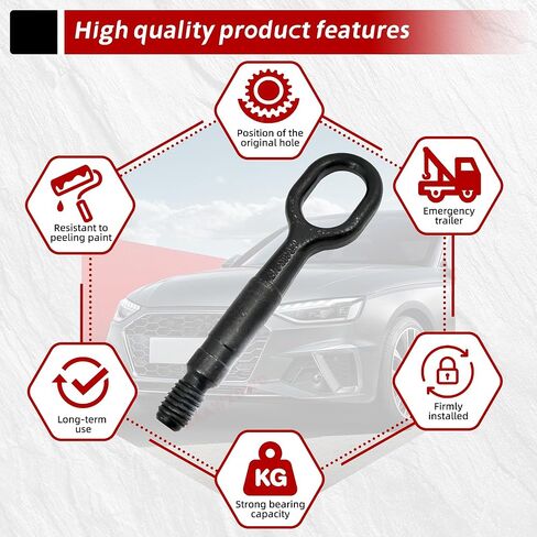 for Audi A1 A3 A4 A5 A6 S4 S5 S6 Tow Hook Forged Steel Towing Eye Hook Hitch Unit Emergency Replacement#8K0805615 2396-MK7 in Kuwait