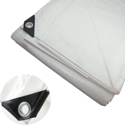 14' x 14' White Heavy Duty Tarp - All Purpose, Waterproof Heavy-Duty Protection/Coverage Tarp, Laminated Coating on Both Sides, UV Blocking Protective Cover, Industrial Strength - by ATE Pro. USA in Saudi Arabia