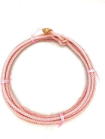 AJ Tack 20 Ft Waxed Nylon Kid Rope, 5/16 Poly Lariat with Hand-Sewn Leather Burner, Lightweight Youth Roping Rope, Made in USA in Kuwait