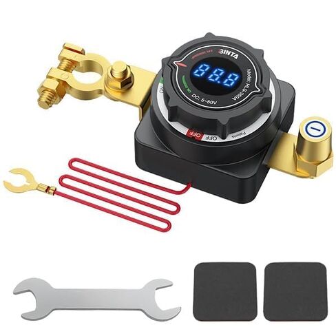 مفتاح فصل بطارية BINTA 12 فولت مع عرض الجهد الكهربي، تيار مستمر 5-80 فولت 300 أمبير، فصل البطارية، عازل الطاقة الرئيسي، مفتاح إيقاف التشغيل للسيارة البحرية، قارب RV، شاحنة التخييم، مقطورة in Kuwait