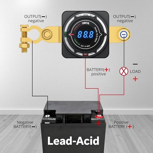 مفتاح فصل بطارية BINTA 12 فولت مع عرض الجهد الكهربي، تيار مستمر 5-80 فولت 300 أمبير، فصل البطارية، عازل الطاقة الرئيسي، مفتاح إيقاف التشغيل للسيارة البحرية، قارب RV، شاحنة التخييم، مقطورة in Kuwait