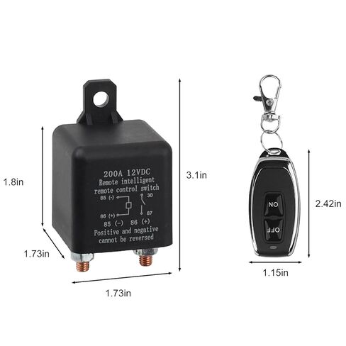 Lotusland 12V Remote Battery Disconnect Switch, 200A Battery Kill Switch with Remote Control, Anti-Theft Negative Terminal Cut Off, Prevent Battery Drain, 360A Starting Power, Easy Install Isolator fo in Kuwait
