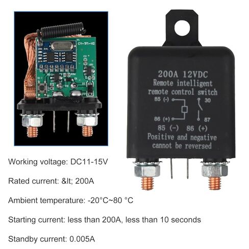 Lotusland 12V Remote Battery Disconnect Switch, 200A Battery Kill Switch with Remote Control, Anti-Theft Negative Terminal Cut Off, Prevent Battery Drain, 360A Starting Power, Easy Install Isolator fo in Kuwait