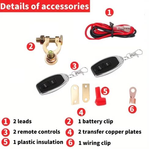 Lotusland 12V Remote Battery Disconnect Switch, 200A Battery Kill Switch with Remote Control, Anti-Theft Negative Terminal Cut Off, Prevent Battery Drain, 360A Starting Power, Easy Install Isolator fo in Kuwait