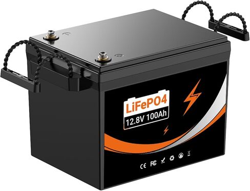 24V 100Ah LiFePO4 Lithium Battery, Build-in 100A BMS with Low-Temp Protection, Deep Cycle, 2560Wh Batteries Perfect for Trolling Motor, Trailer, Boat, Marine, RV, Solar System, Backup in Kuwait