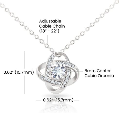 A Clean Slate Love Knot Necklace for Women, Romantic Apology Gift with Heartfelt Message Card in Saudi Arabia