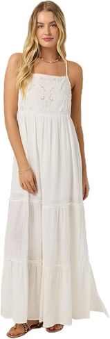 O'NEILL Women’s Lisbon Maxi Dress | Flowy Cotton Slub Fabric, Embroidered Bodice in Saudi Arabia
