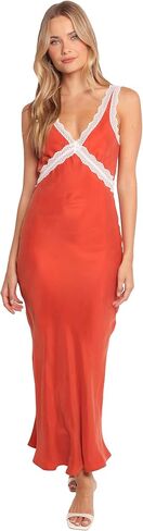 Petal & Pup Women's Andie Midi Dress Blood Orange in Saudi Arabia