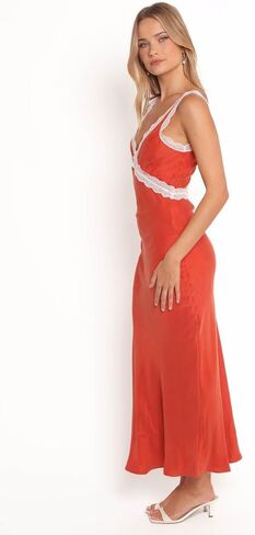 Petal & Pup Women's Andie Midi Dress Blood Orange in Kuwait
