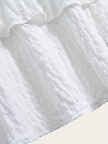 Women's Layered Ruffle Maxi Dress Summer Square Neck Flowy Beach Vacation Dresses in Saudi Arabia