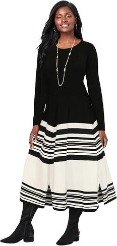 Jessica London Women's Plus Size Fit and Flare Sweater Dress in Saudi Arabia