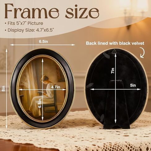 Novabright 3 Pack 5x7 Inch Vintage Picture Gold Oval Frame Set, Elegant Antique Photo Frames with Glass Front, Photo Display for Wall Hanging or Tabletop, Gift Ideas, Multicolour in Kuwait